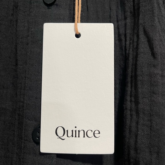 Quince 100% Organic Cotton Gauze Peasant Blouse. Color black - Picture 8 of 10
